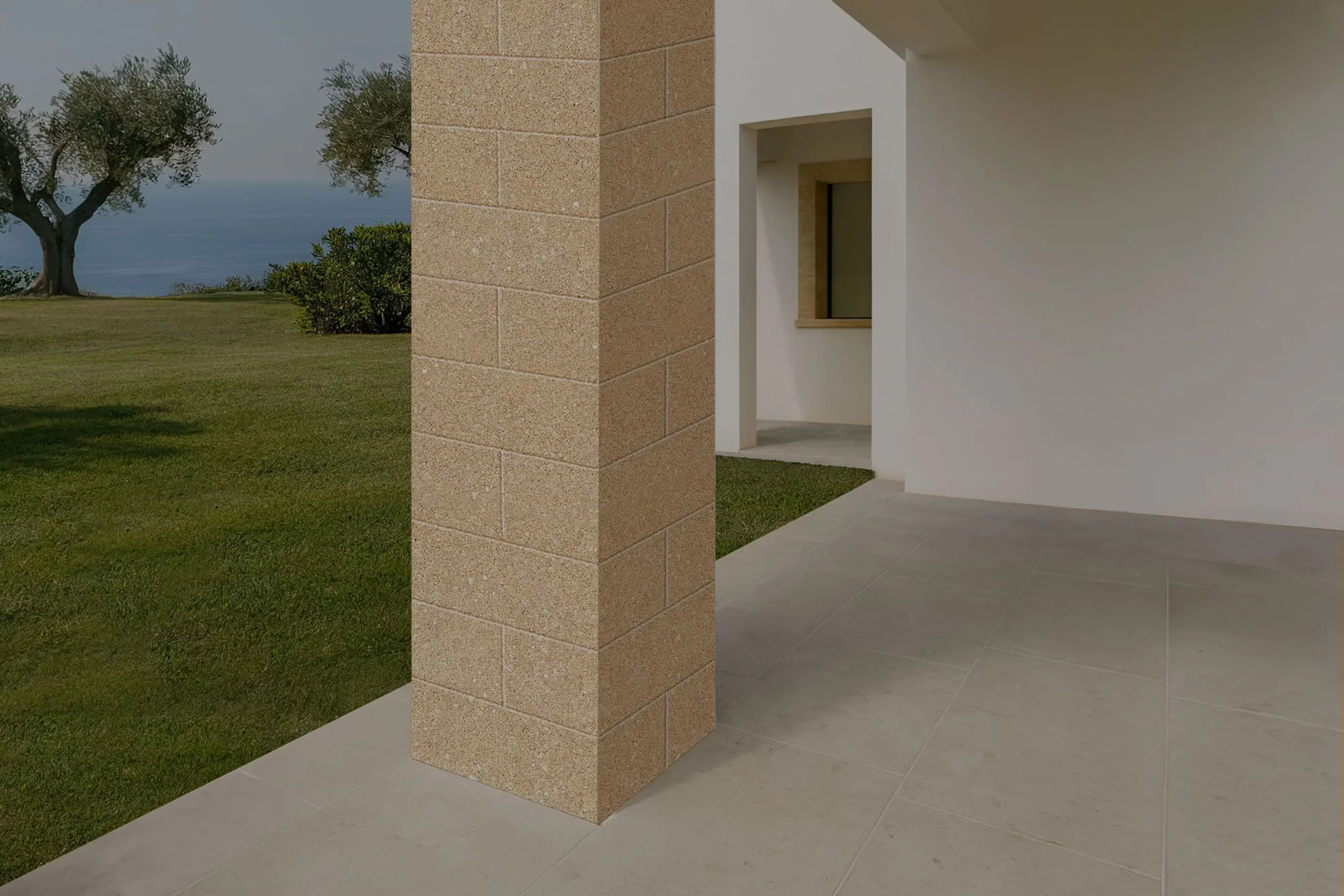 angolo rivestimento pilastro in biocarparo - imer italia